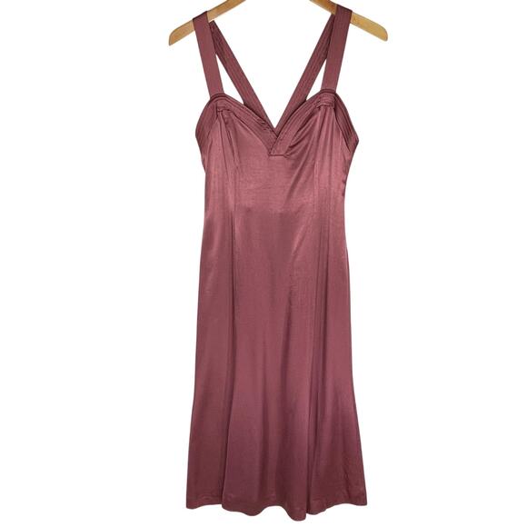 ANTHROPOLOGIE Women’s Cross-Back Satin Midi Dress size 8 - Picture 5 of 11